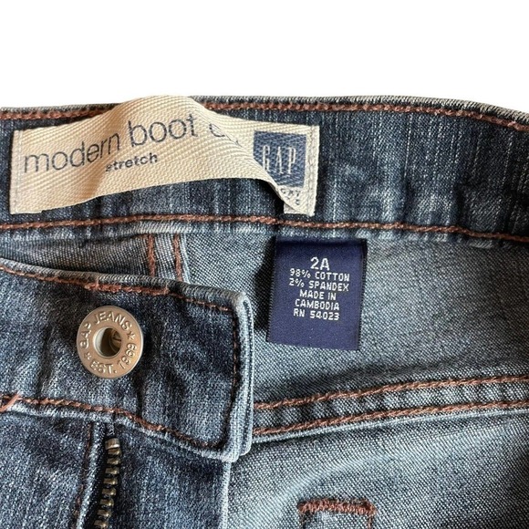 Vintage Gap MODERN BOOT CUT Blue Denim Jeans USA Made, Womens size 2A NEW - Picture 6 of 6